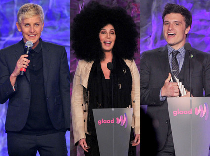 Josh Hutcherson, Cher, Ellen Degeneres Josh Hutcherson, Cher, Ellen Degeneres